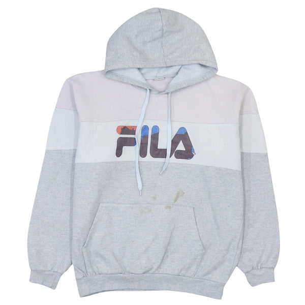 Fila 90's Spellout Pullover Hoodie Large  Grey