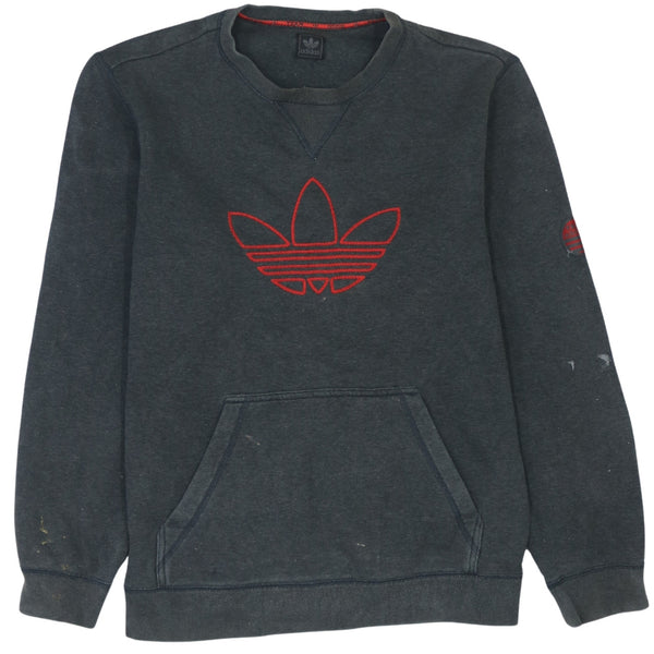 Adidas 90's Black Spellout Crew Neck Sweatshirt Medium