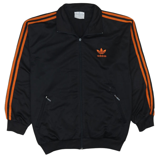 Adidas Men's Medium 90's Vintage Striped Sleeve Black Zip-Up Sweatshirt
