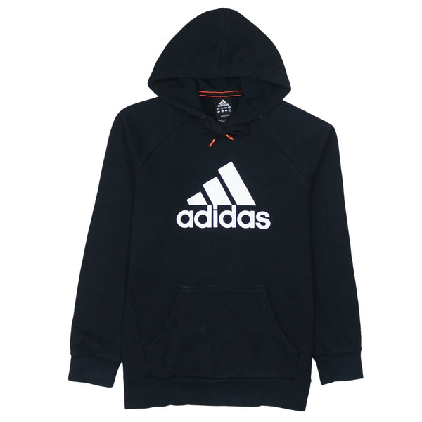 Adidas 90's Black Spellout Pullover Hoodie Men's Medium Vintage