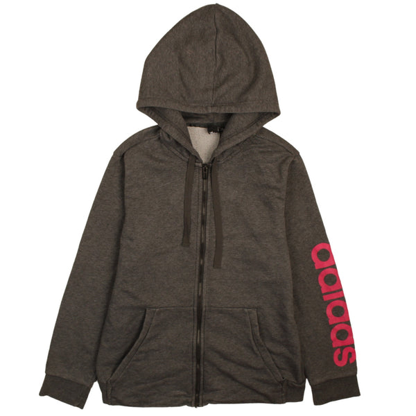Adidas 90's XLarge Women's Grey Full Zip Hoodie Vintage Style