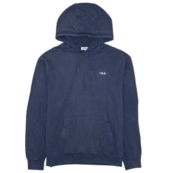 Vintage Fila 90's Navy Blue Drawstring Pullover Hoodie Men’s Medium