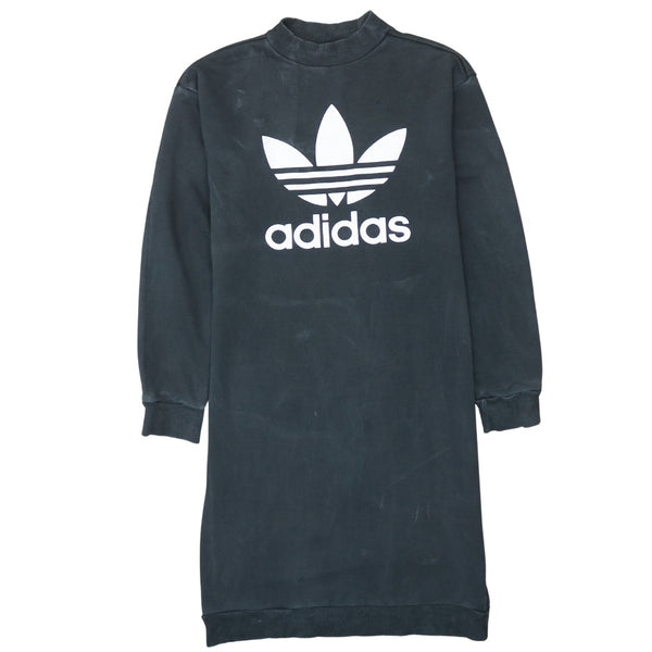 Adidas 90's Black Spellout Crew Neck Sweatshirt Medium Vintage