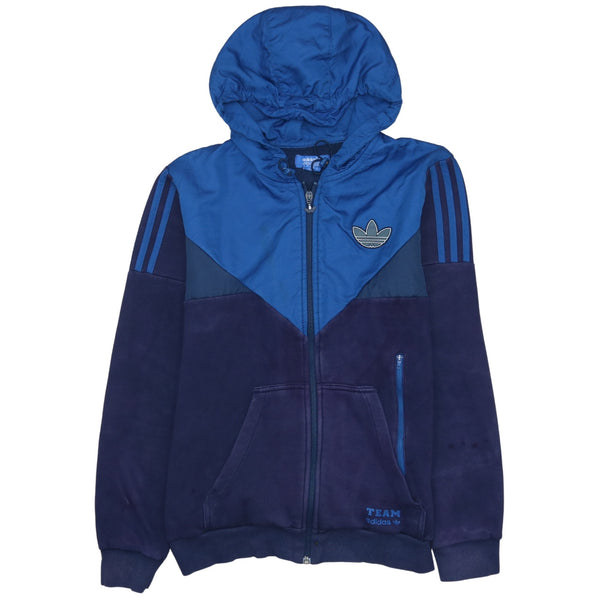 Adidas Vintage 90's Windbreaker Jacket Medium Navy Blue Hoodie
