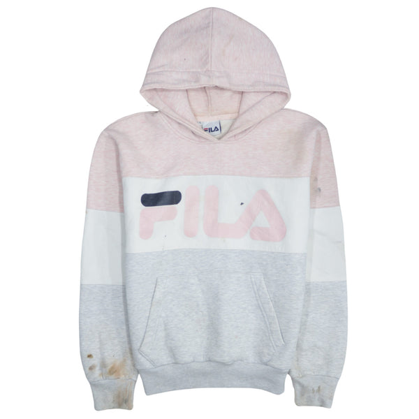 Vintage Fila 90's Grey Spellout Pullover Hoodie XLarge