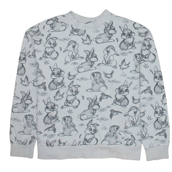 Disney 90's Thumper Crew Neck Sweatshirt Large Grey