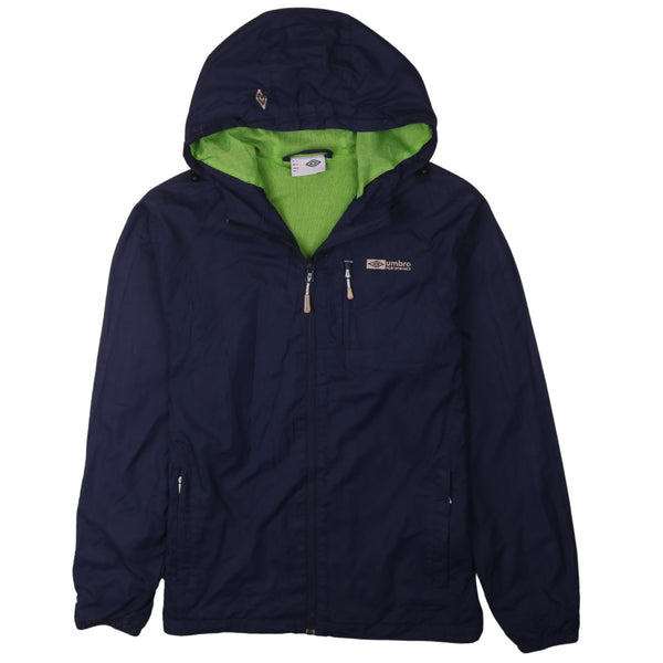 Men's Small Umbro 90's Navy Blue Hooded Windbreaker Jacket