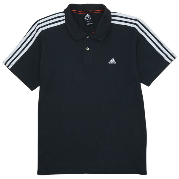 Adidas 90's Short Sleeves Quarter Button Polo Shirt Large Black