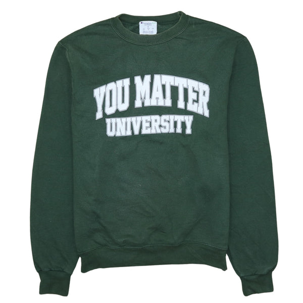 Champion 90s Green Crew Neck You Matter Sweatshirt Small Vintage