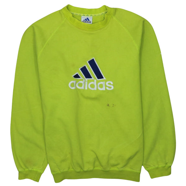 Adidas 90's Green Spellout Crew Neck Sweatshirt Men's XLarge