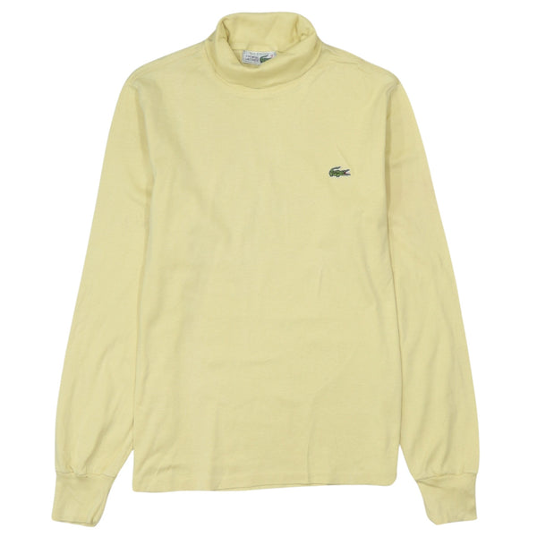 Lacoste 90's Lightweight Turtle Neck Jumper / Sweater Small  Yellow