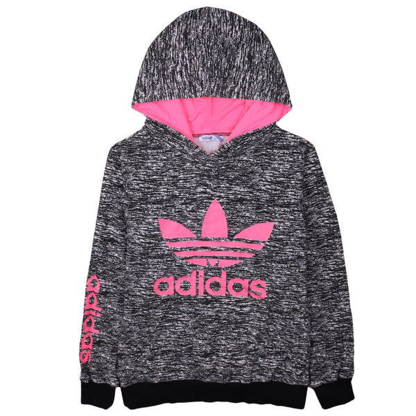 Adidas Vintage 90's Grey Spellout Hoodie Medium Women's