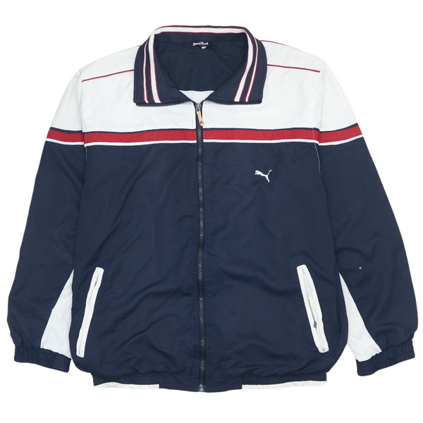 Puma 90's Lightweight Full Zip Up Windbreaker Medium Navy Blue