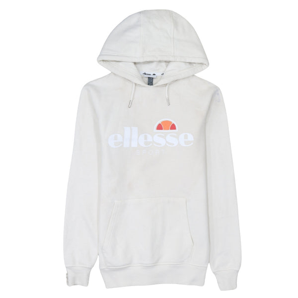 Ellesse 90's Spellout Pullover Hoodie Small  Beige Cream