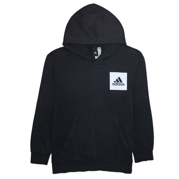 Adidas 90's Drawstring Pockets Pullover Hoodie XLarge Black