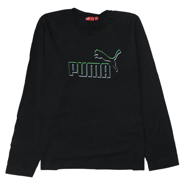 Puma 90s Vintage Black Spellout Crew Neck Sweatshirt Men XL