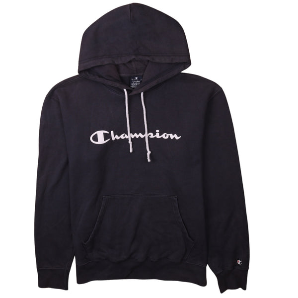 Champion Vintage 90's Navy Blue Spellout Pullover Hoodie Men's XLarge