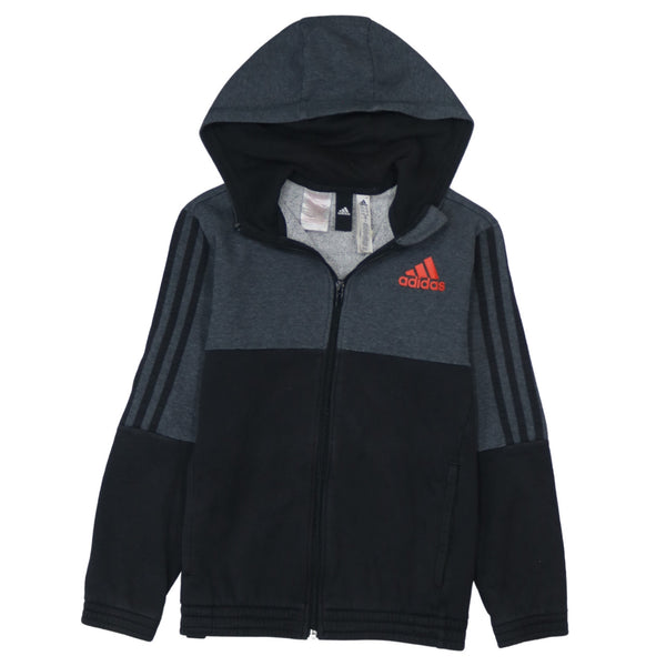 Adidas 90's Striped Sleeve Full Zip Up Hoodie Medium Black