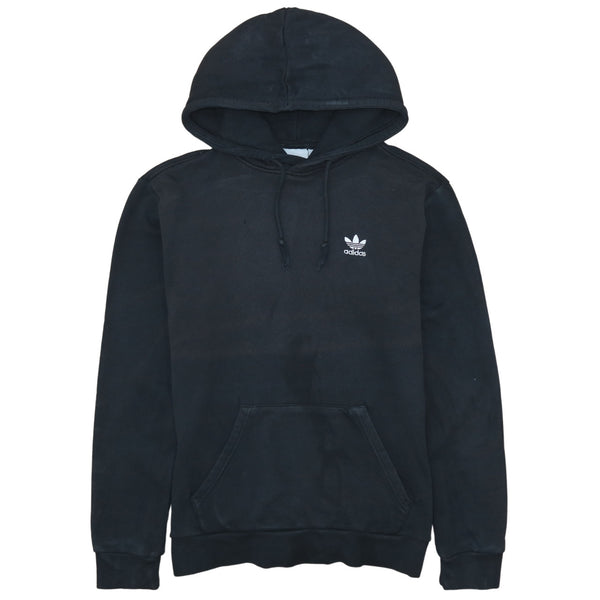 Adidas 90's Black Pullover Hoodie Drawstring Pockets XSmall