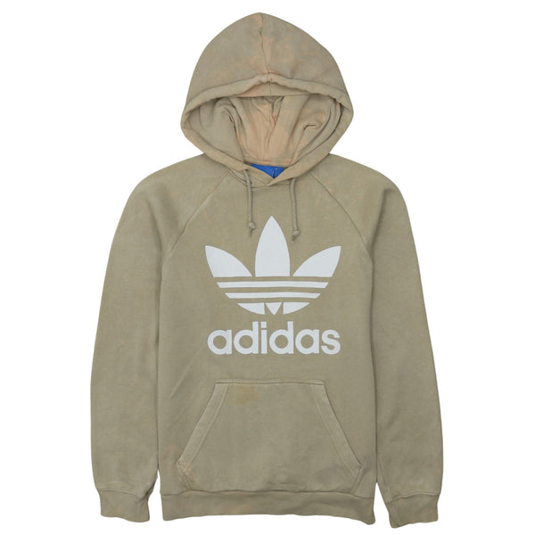 Adidas 90s Beige Cream Spellout Pullover Hoodie Men's Small