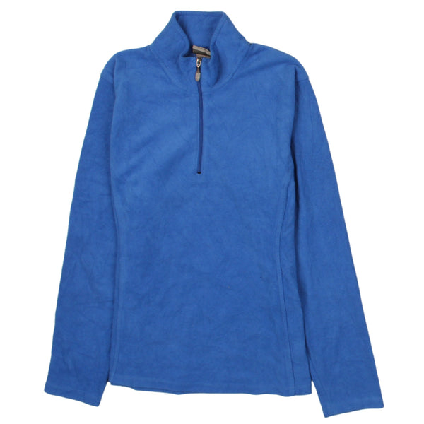 90's Vintage Champion Quarter Zip Fleece Jumper Medium Blue