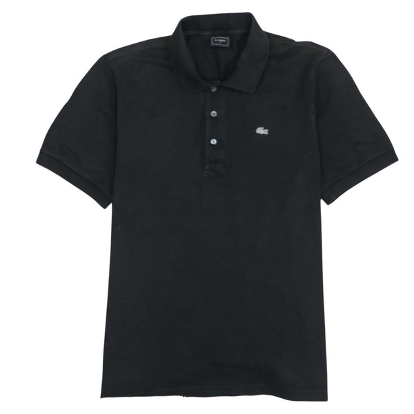 Lacoste 90's Short Sleeves Quarter Button Polo Shirt Medium  Black