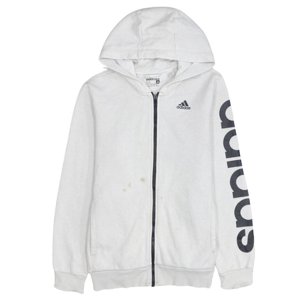 Adidas 90's Sportswear Full Zip Up Hoodie Medium White