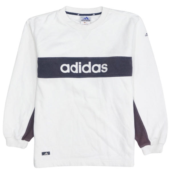 Adidas 90's Spellout Crew Neck Sweatshirt Medium White