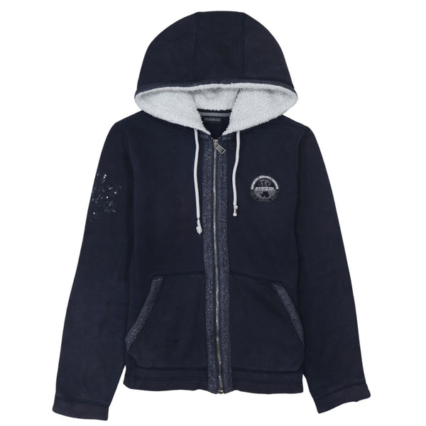 Rare Napapijri 90's Vintage Full Zip Lightweight Hoodie XL Navy Blue