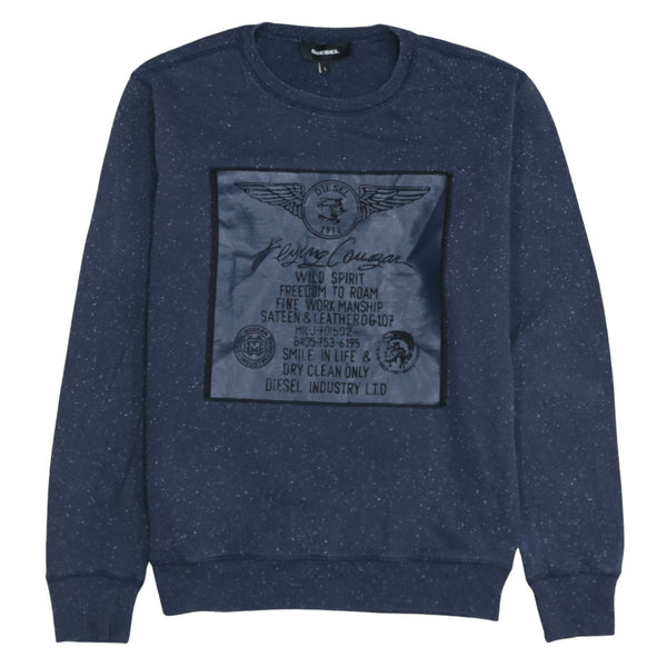 Disney 90's Lightweight Crew Neck Sweatshirt Large Navy Blue