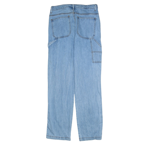 Retro 90's Drawstring Pockets Straight Leg Baggy Jeans / Pants 30 Blue