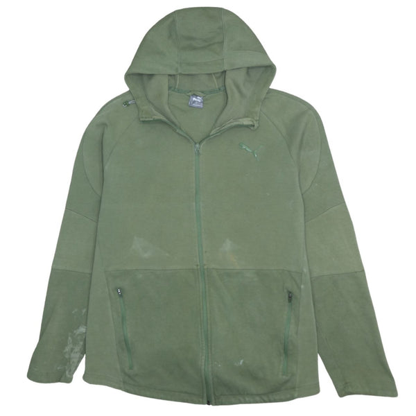 Puma 90's Vintage Green Full Zip Sportswear Hoodie XXLarge (2XL)