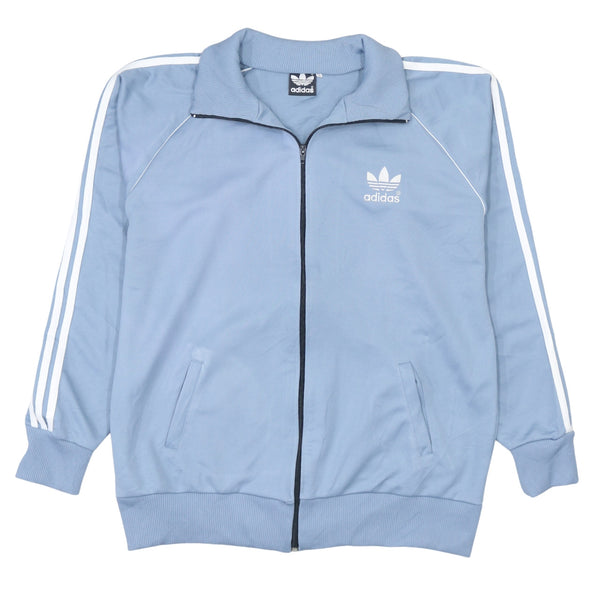 Adidas Vintage 90's Blue Striped Sleeve Zip Sweatshirt XL Cotton
