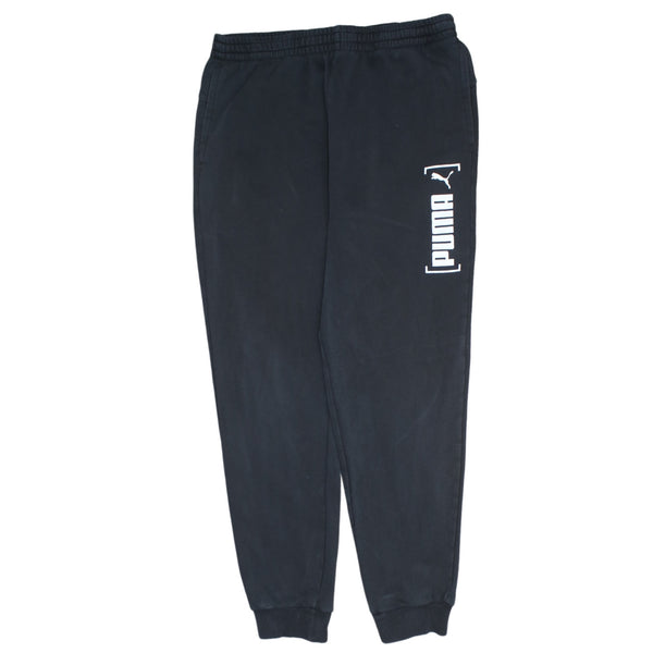 Puma 90's Men's Large Black Joggers Sweatpants with Elastic Waistband & Drawstrings
