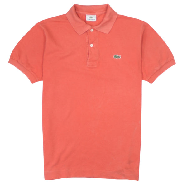 Vintage Lacoste 90s Orange Medium T-Shirt Short Sleeves Quarter Button