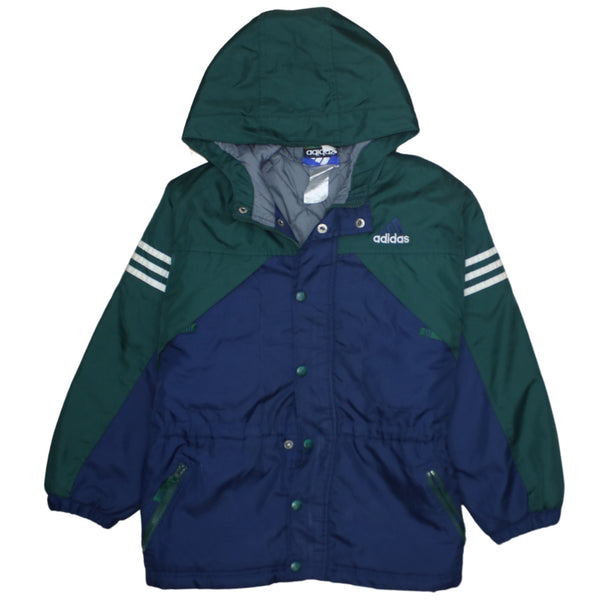 Adidas 90's Hooded Full Zip Up Windbreaker Small Green