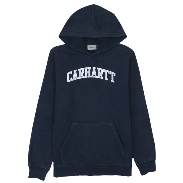 Vintage 90s Carhartt Spellout Pullover Hoodie Large Navy Blue