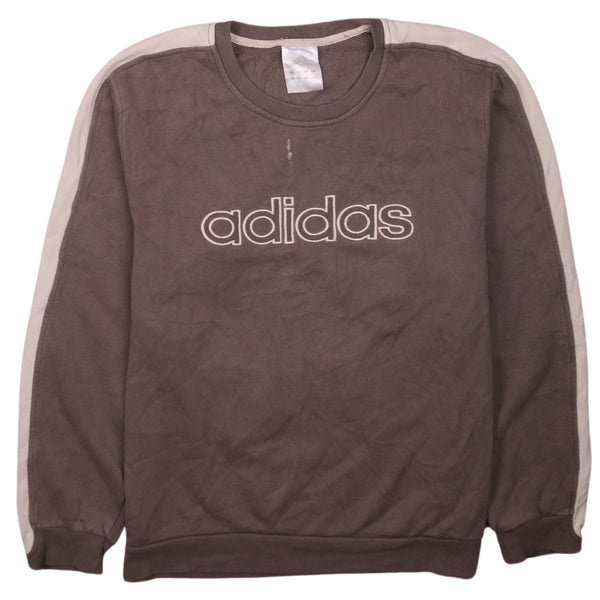 Adidas 90's Spellout Crew Neck Sweatshirt Medium Grey