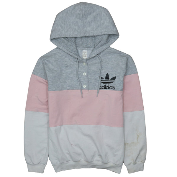 Adidas 90's Lightweight Quarter Zip Retro Hoodie Medium Grey
