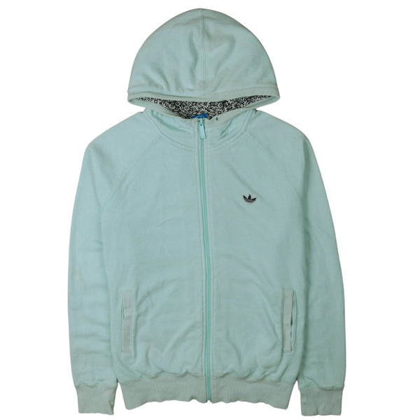 Adidas 90's Vintage Zip Hoodie Blue Women's Large Retro Sportswear