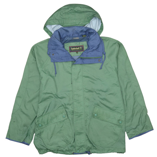 Timberland 90's Full Zip Green Hooded Windbreaker Men's Medium