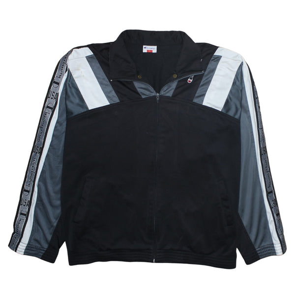 Champion 90's Lightweight Full Zip Up Sweatshirt Large Black