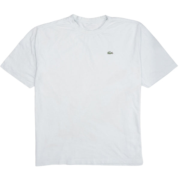 Lacoste 90's Short Sleeves Crew Neck T Shirt Large  White