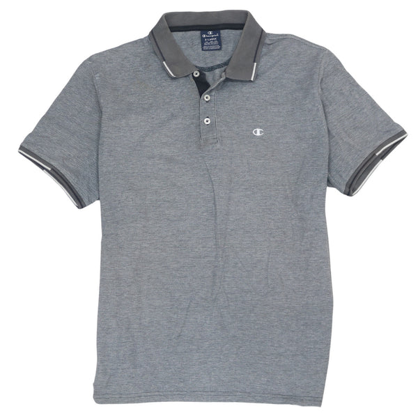 Vintage Champion 90's Grey Polo Shirt XLarge - Short Sleeves Quarter Button