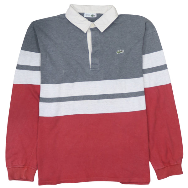 Lacoste 90's Long Sleeve Quarter Button Sweatshirt Medium  Grey