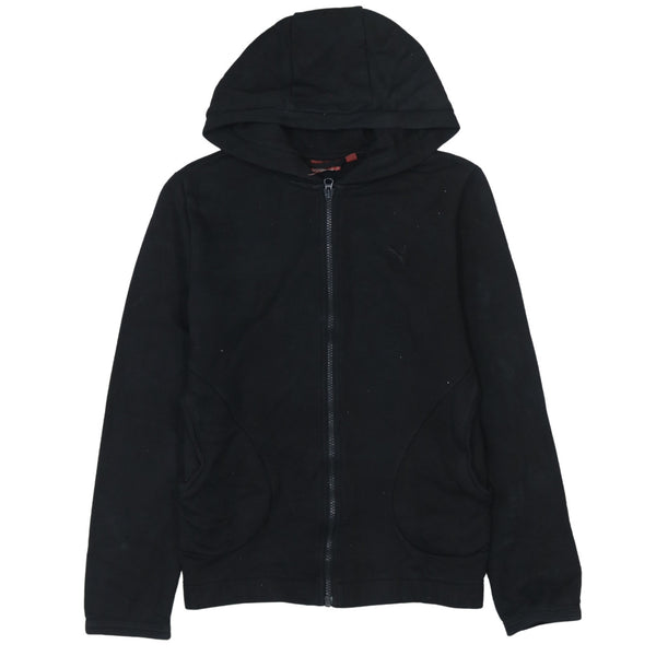 Puma 90's Plain Full Zip Up Hoodie Small Black