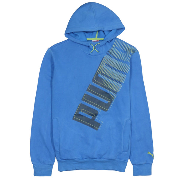 Puma 90's Spellout Pullover Hoodie Medium Blue