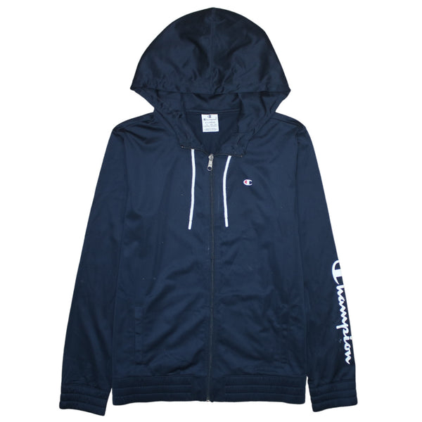 Champion 90's Lightweight Full Zip Up Hoodie XLarge Navy Blue