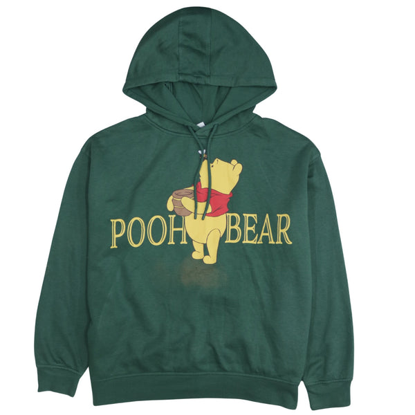 Disney 90's Winnie The Pooh Green Pullover Hoodie Women's X-Large
