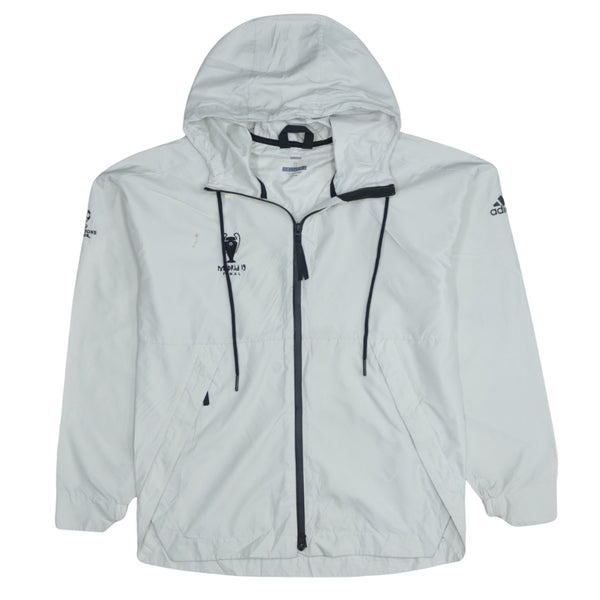 Adidas 90's Vintage Hooded Windbreaker Jacket Small White